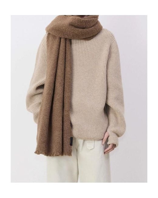 Lemaire Brown Logo-Appliqué Scarf for men