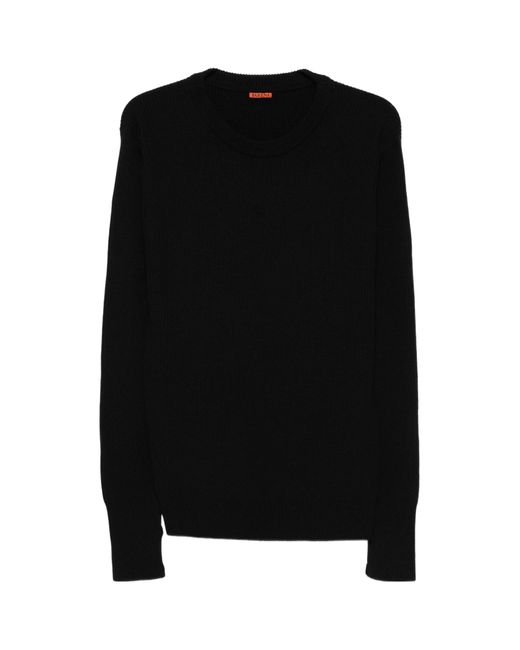 Barena Black Ribbed Crew-Neck Sweater for men