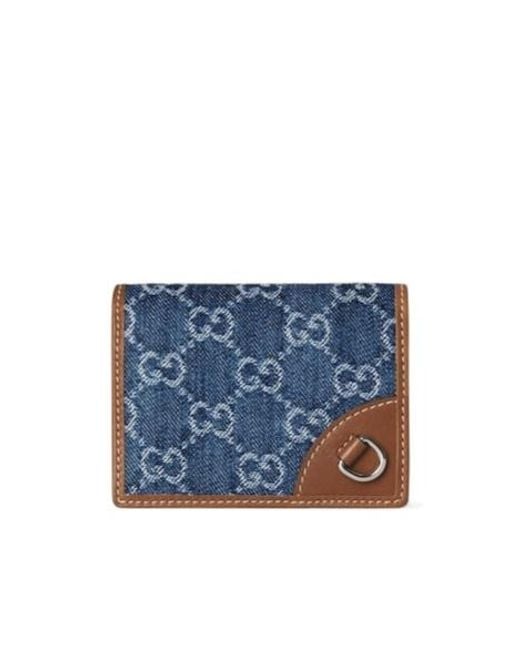 折りたたみ財布 GUCCI GG EMBLEM MINI WALLET GUCCI GG Emblem mini debossed textured-leather wallet | NET