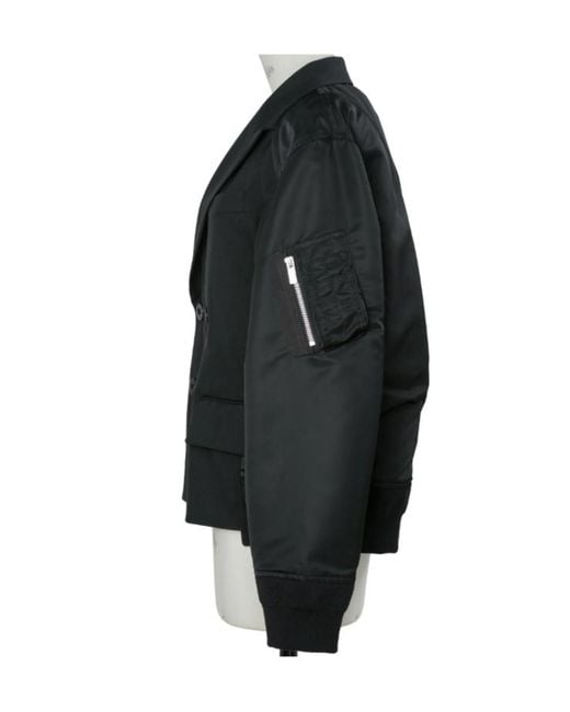 Sacai Patchwork Jacket in Black | Lyst UK