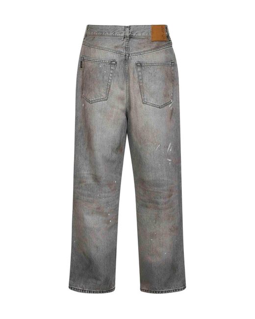 Haikure Gray Distressed Wide-Leg Jeans for men