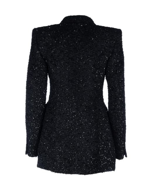 Balenciaga Black Tweed Button-Up Jacket