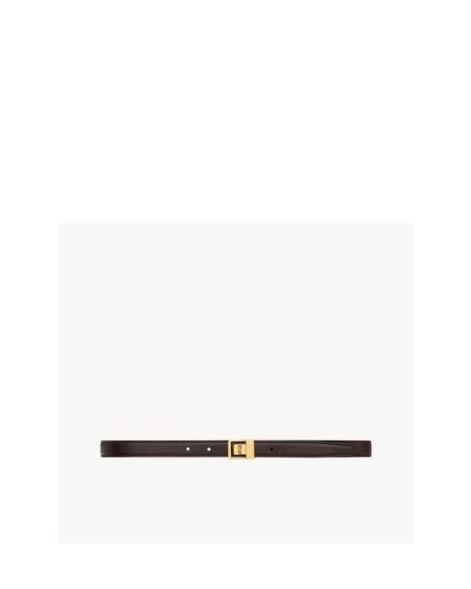 Saint Laurent White La 66 Thin Belt