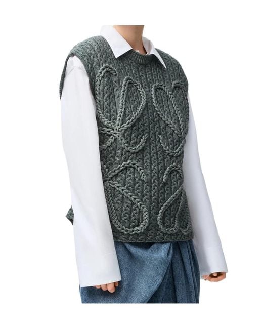Loewe Gray Anagram Knitted Vest