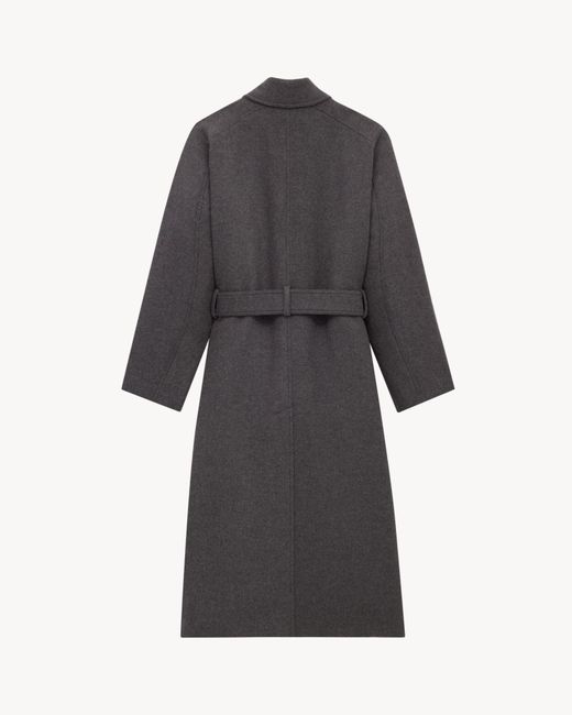 Saint Laurent Gray Long Coat for men