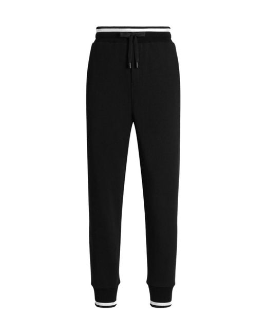 Dolce & Gabbana Black Drawstring Track Pants for men