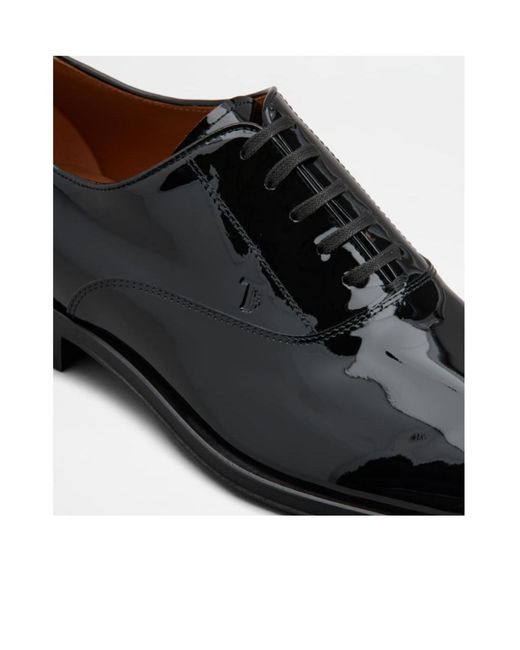 Tod's Black Patent-Leather Oxford Shoes for men