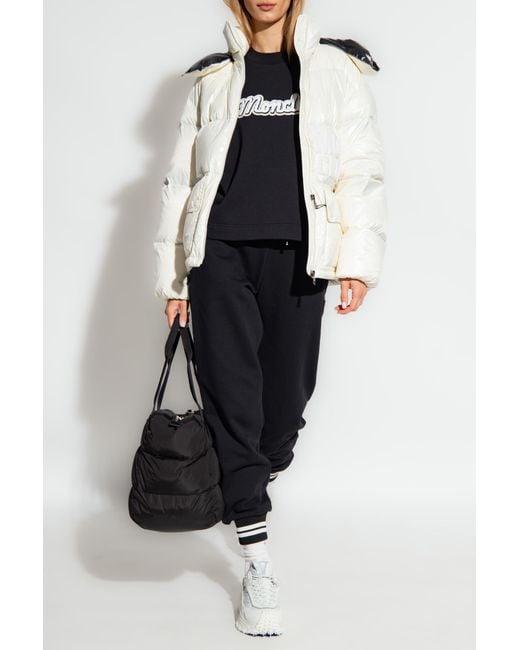 Moncler White Logo-Appliqué Padded Jacket