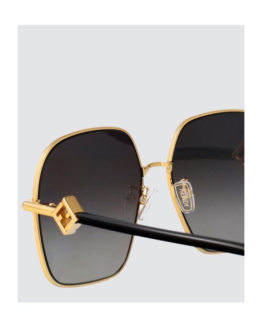 Fendi Metallic Eyewear Geometric Frame Sunglasses