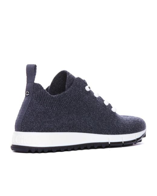Jimmy Choo Blue Veles Embellished Sneakers
