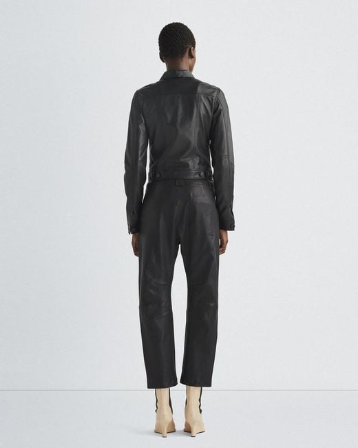 Rag & Bone Black Long-Sleeved Leather Jacket