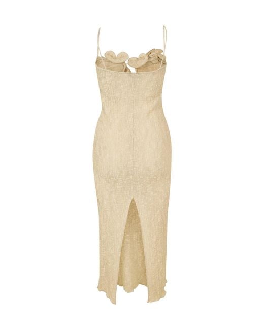 Magda Butrym Natural Minimalist Fitted Slip Dress