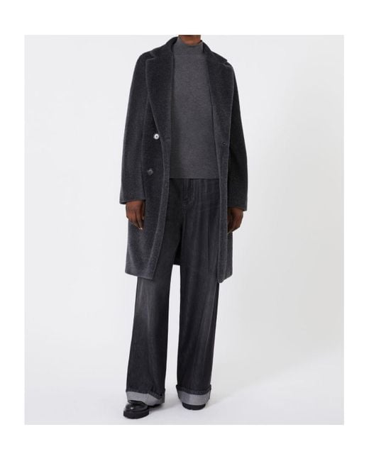 Max Mara Black 'S Roseto Double Breasted Coat