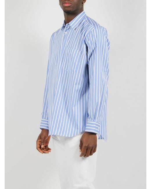 Comme des Garçons Blue Comme Des Garçons Shirt Striped Buttoned Shirt for men
