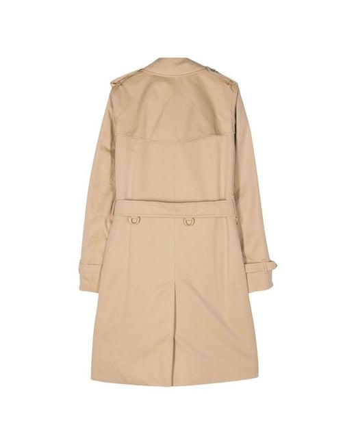 Burberry Natural Gabardine Kensington Mid-Length Trench Coat