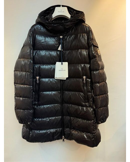 Moncler Black Courcelles Hooded Mid-Length Down Jacket