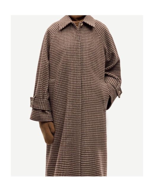 Samsøe & Samsøe Brown Houndstooth Cotton Jacket