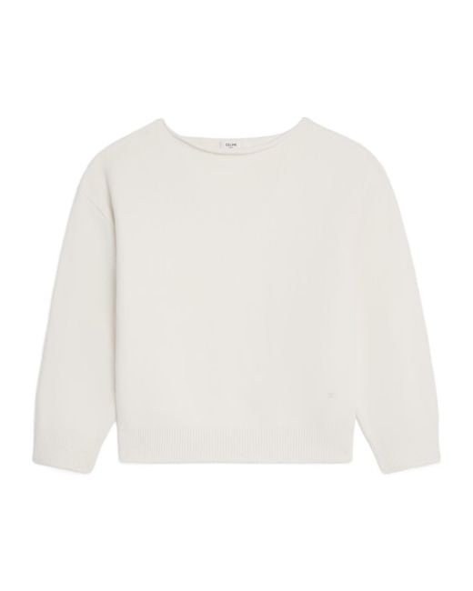 Céline White Boatneck Sweater
