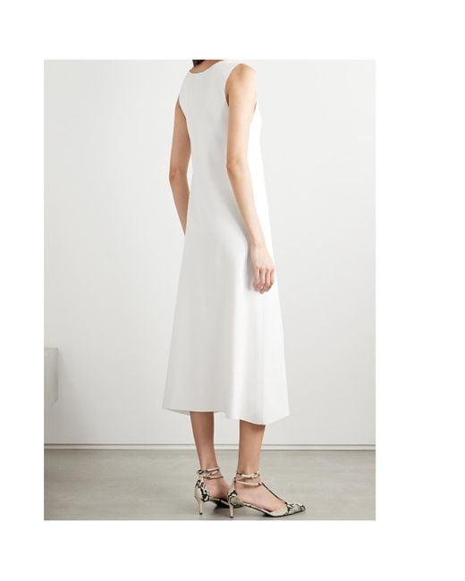 Khaite White Keran Stretch-Knit Midi Dress