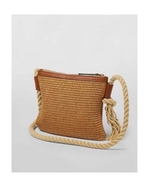 Marni Brown Marcel Logo Embroidered Crossbody Bag