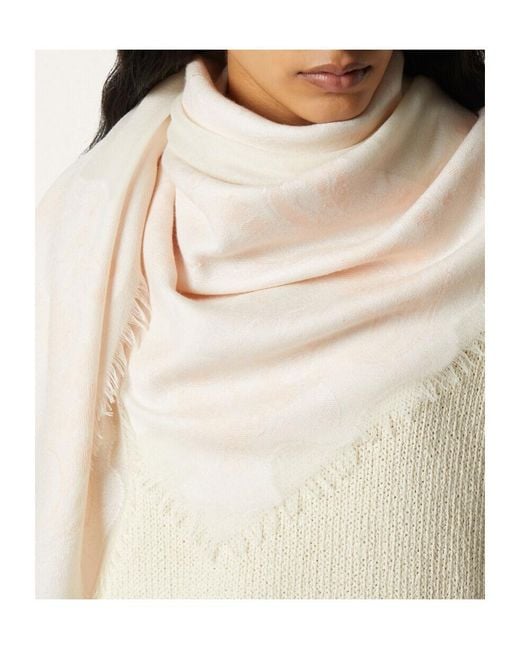 Loro Piana White Ramage Shawl