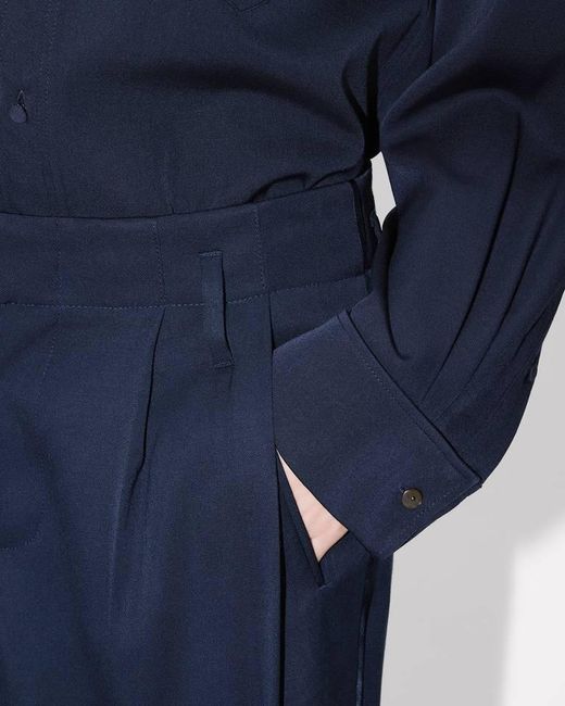 KENZO Blue Curved Hem Overshirt