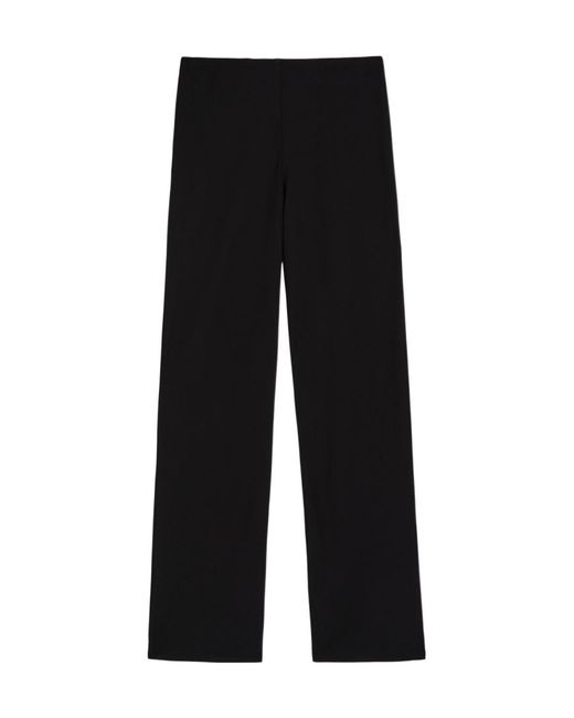 Reformation Black Gale Straight-Leg Crepe Trousers