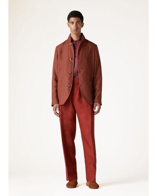 Loro Piana Red Single-Breasted Long-Sleeved Casual Jacket for men