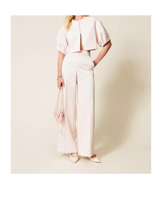 Twinset Natural Duchesse Cropped Jacket