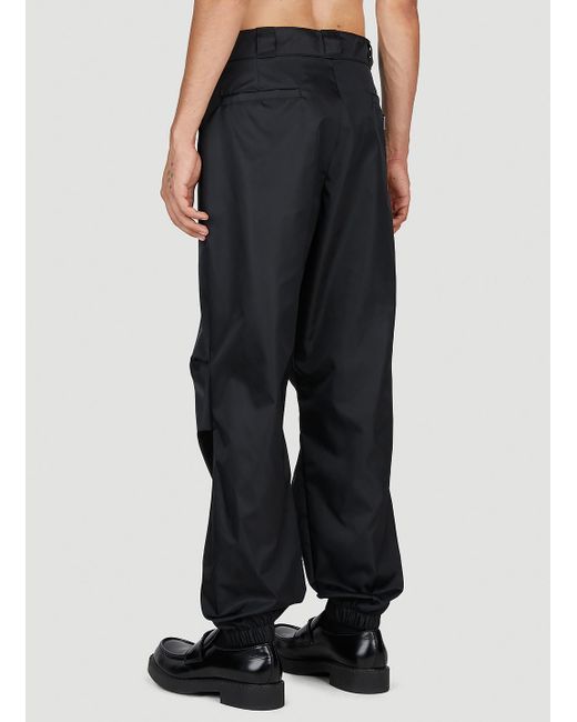 Prada Black Casual Pants With Waist And Loop Straps for men