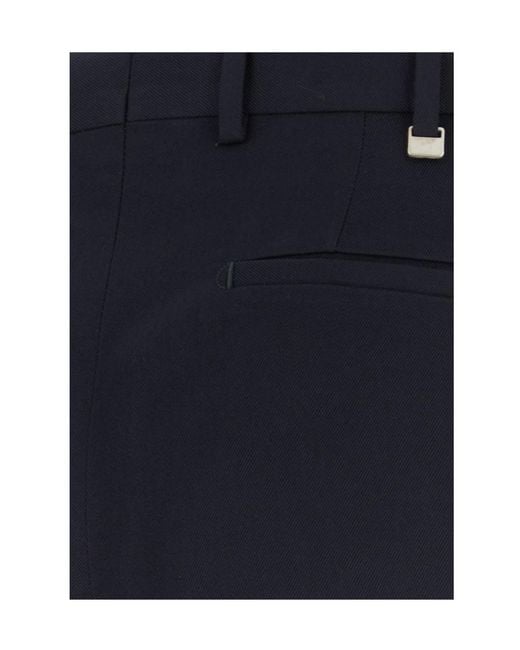 Pt Pantaloni Blue Casual Trousers With Belt Loops for men