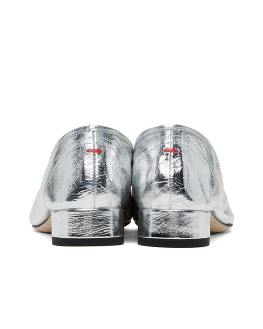 Aeyde White Square Toe Ballet Shoes