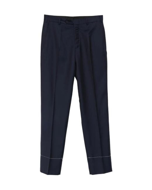 Brioni Blue Tigullio Pressed-Crease Tailored Trousers for men