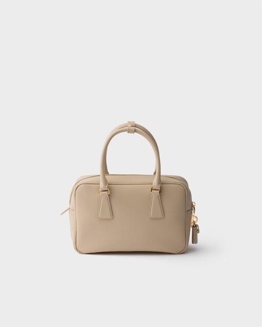 Prada Natural Zip-Up Small Tote Bag