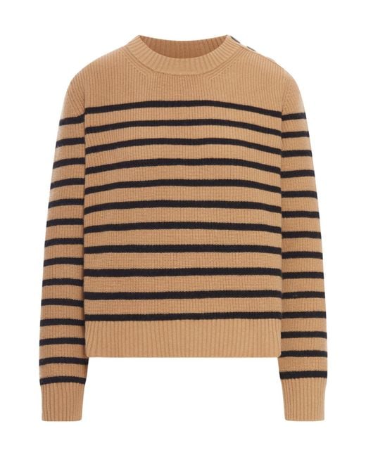 Roberto Collina Brown Striped Sweater