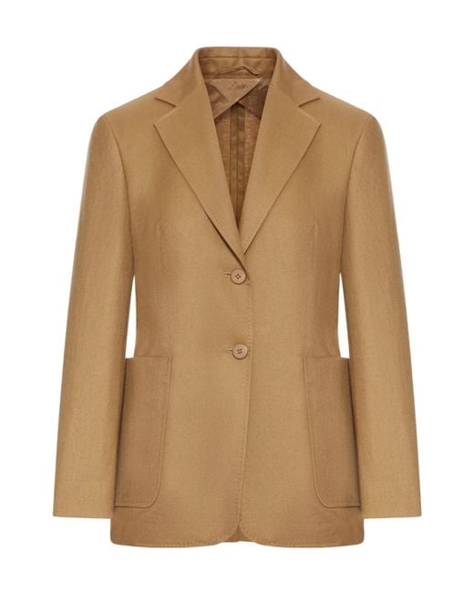 Max Mara Natural Long-Sleeved Suit Jacket