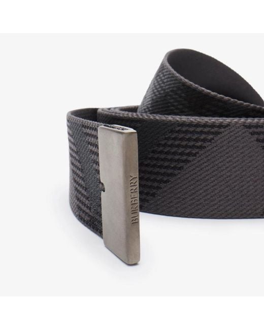 Burberry White Check Webbing Belt for men