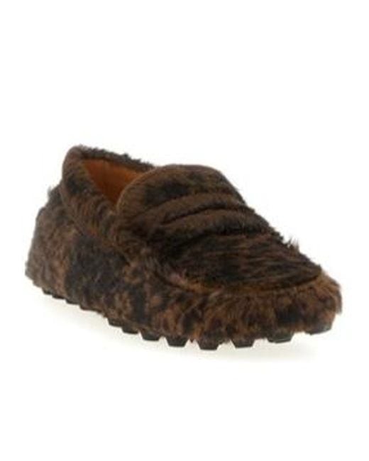 Tod's Brown Gommino Macro Loafers