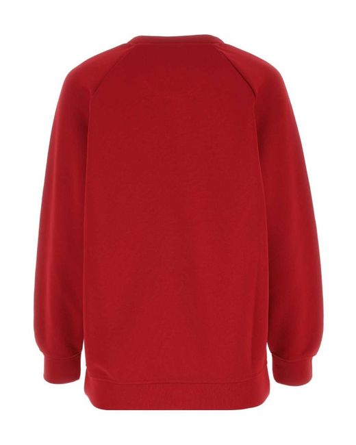 Max Mara Red Crewneck Long-Sleeved Sweatshirt