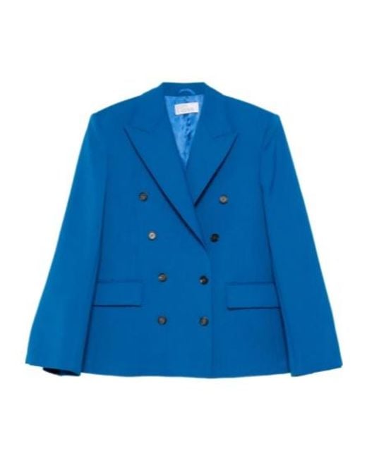 GIUSEPPE DI MORABITO Blue Double-Breasted Pleated Jacket