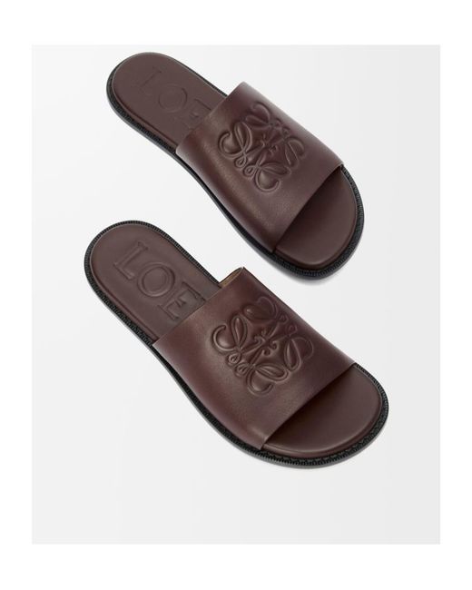 Loewe Brown Flex Anagram Slide for men