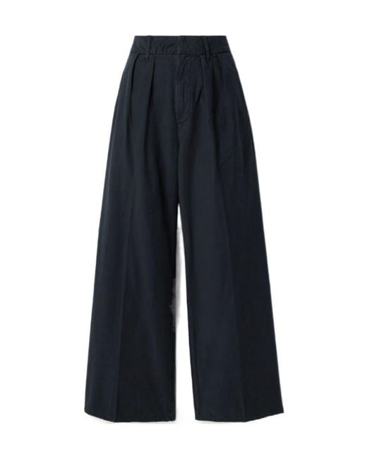 Citizens of Humanity Blue Petra Pleated Wide-Leg Pants