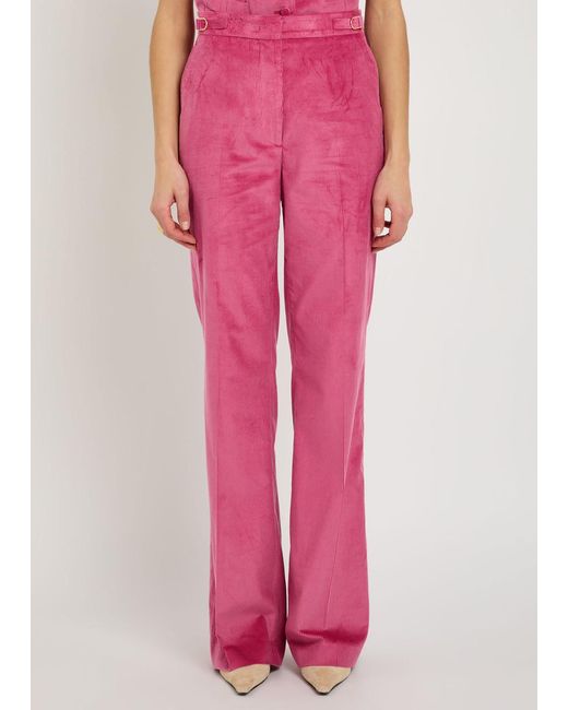 Gabriela Hearst Pink Vesta Straight-Leg Corduroy Trousers