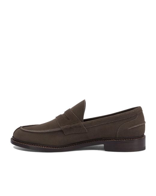 Tricker's Brown Round Head Loafer Shoes for men