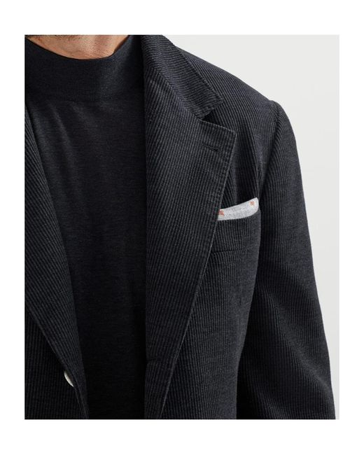 Brunello Cucinelli Gray Patterned Pocket Square for men