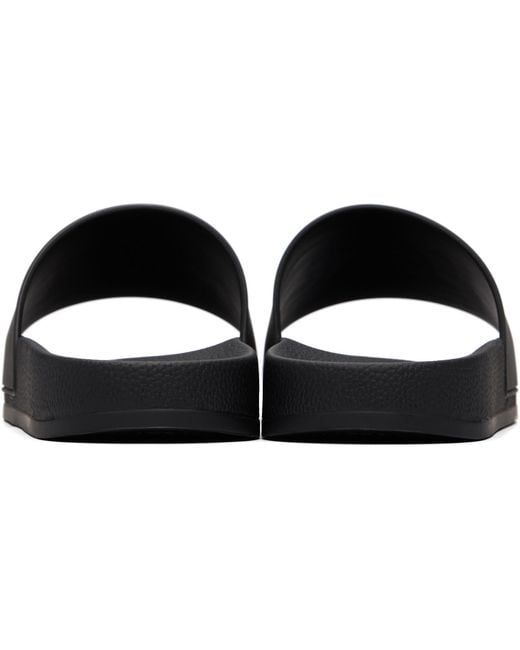Palm Angels Black Big Logo Slippers for men
