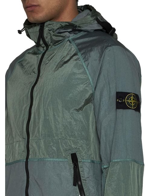 Stone Island Green Compass Patch Hooded Jacket for men