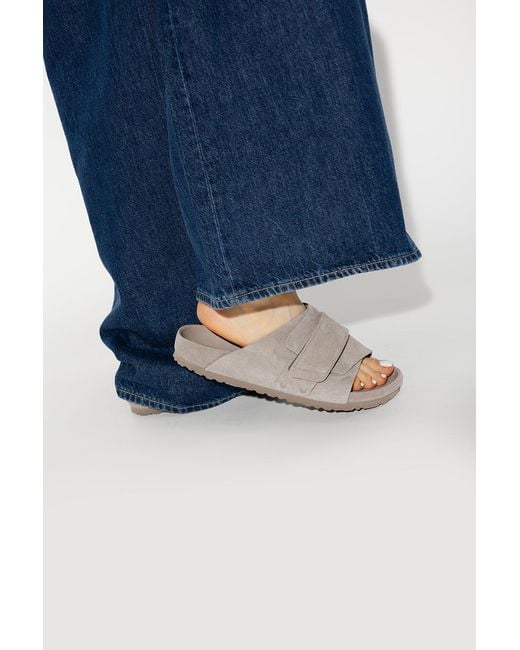 Birkenstock Gray Kyoto Suede Slides