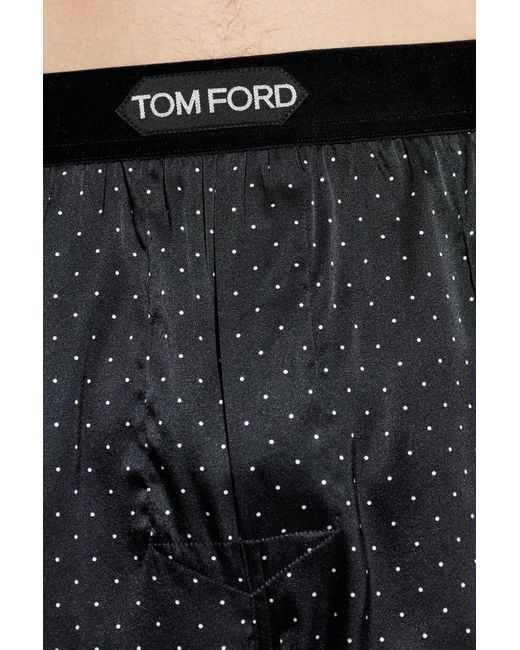 Tom Ford Black Polka-Dot Pajama Bottoms for men