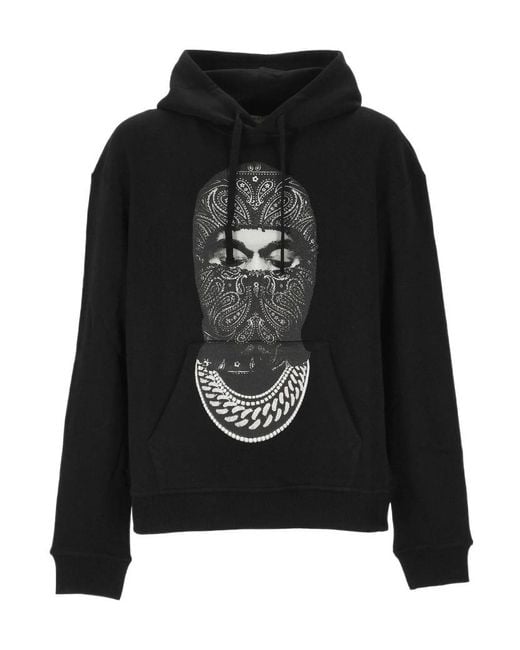 Ih Nom Uh Nit Black Paisley Mask Hoodie for men